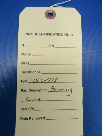 Piper Bearing Wheel Cone P/N 753-448 NOS (0419-463)