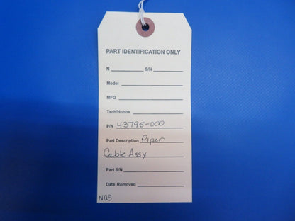 Piper Cable Assy P/N 43795-000 NOS (0922-583)