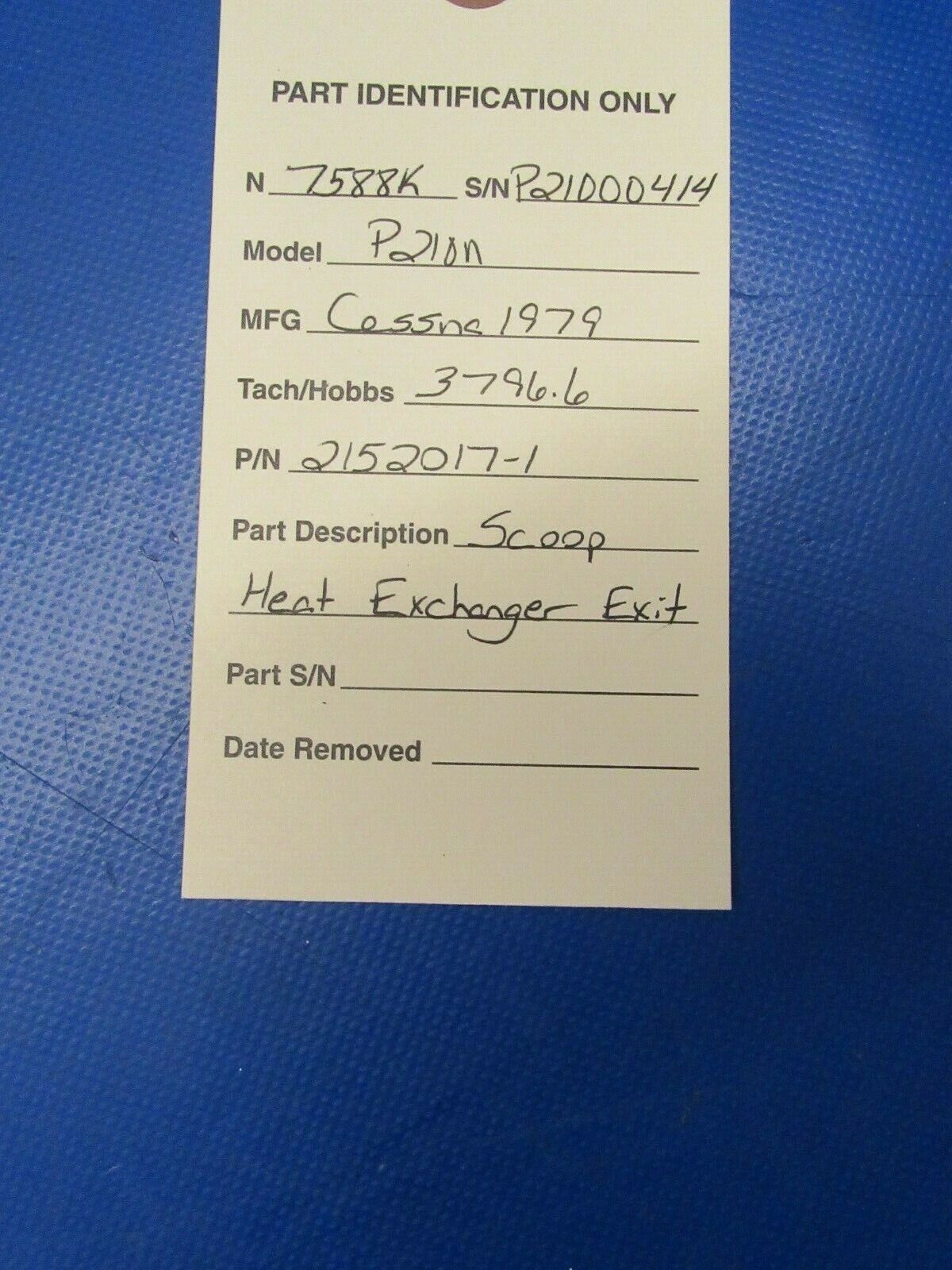 Cessna P210N Scoop Heat Exchanger Exit 2152017-1 (0919-86)