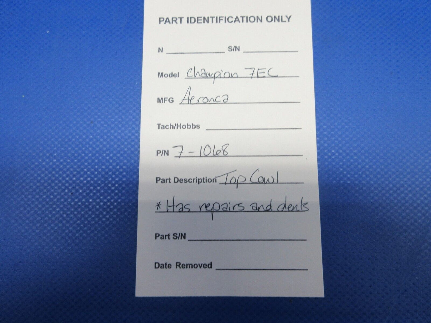 Aeronca Champion 7EC Top Cowl P/N 7-1068 (0224-1016)