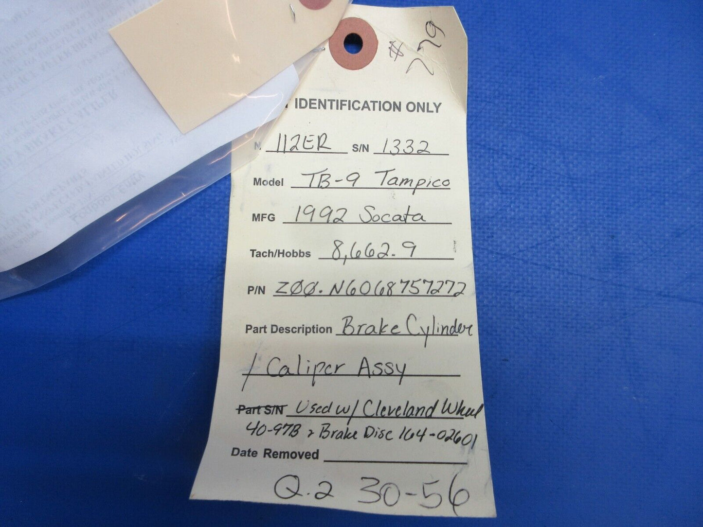 Socata TB-9 Brake Cylinder / Caliper P/N Z00.N6068757272 OVERHAULED (0622-563)