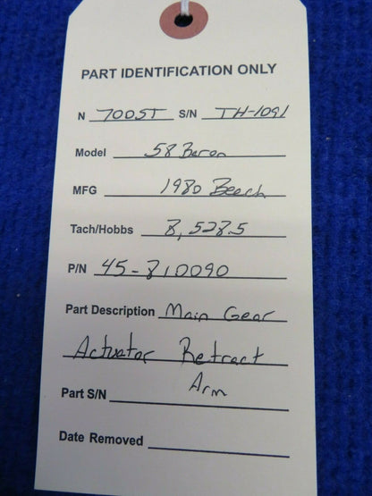 Beech 58 Baron Main Gear Actuator Retract Arm P/N 45-810090 (0422-341)