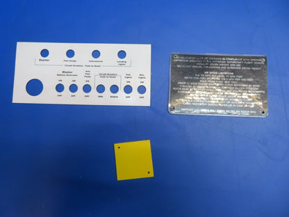 Brantly B2B Helicopter LWR Center Instrument Panel / Placards (1022-844)