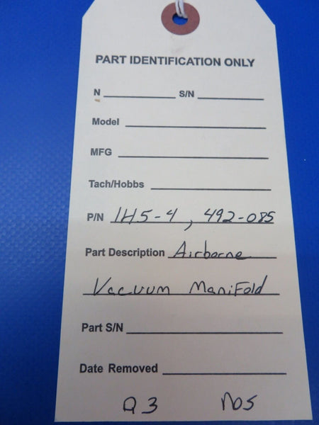 Airborne Vacuum Manifold P/N 1H5-4 NOS (0922-395)