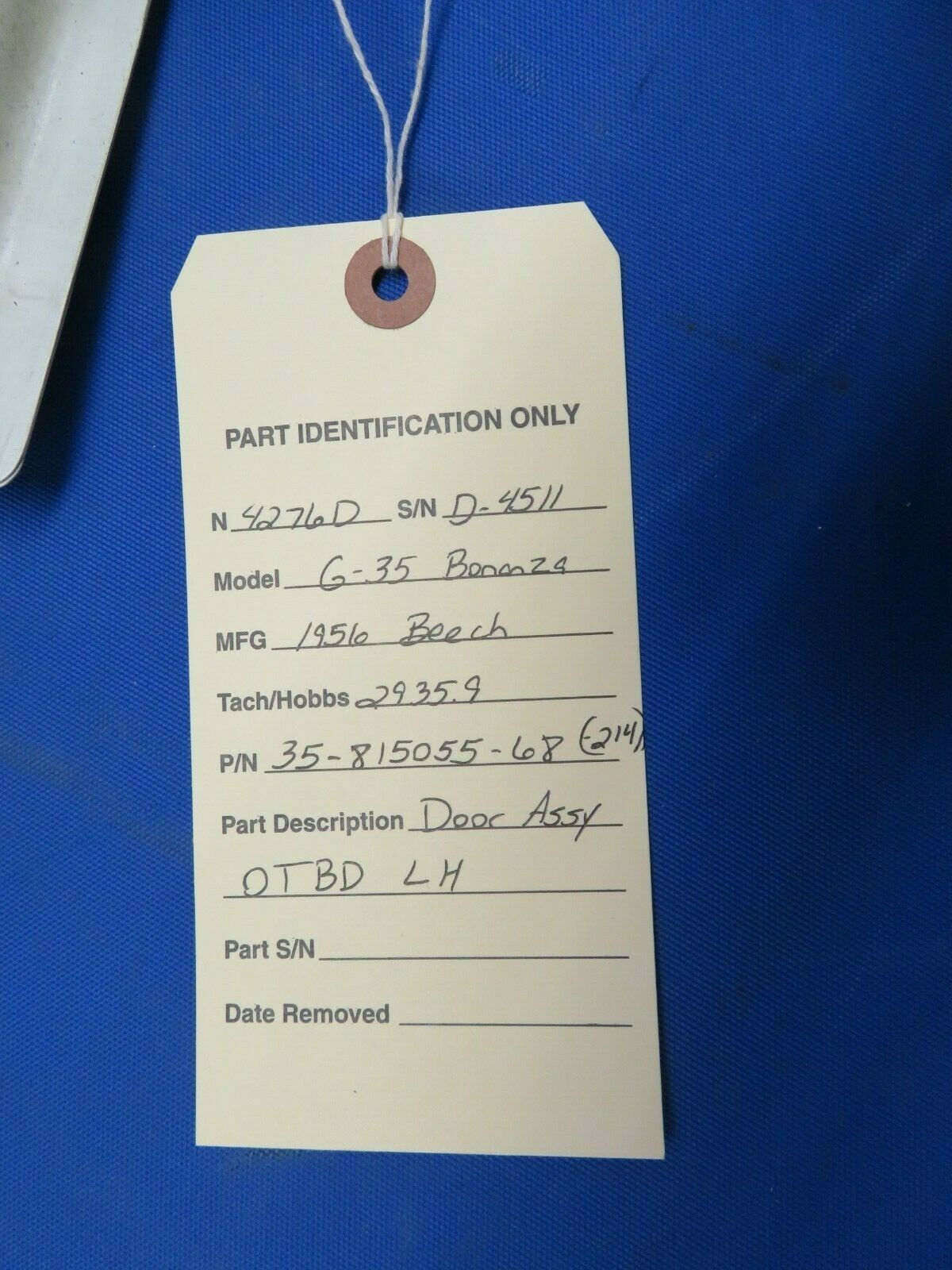 Beech G35 Bonanza Main Gear Door LH OTBD 35-815055-68, 35-815055-214 (1020-532)