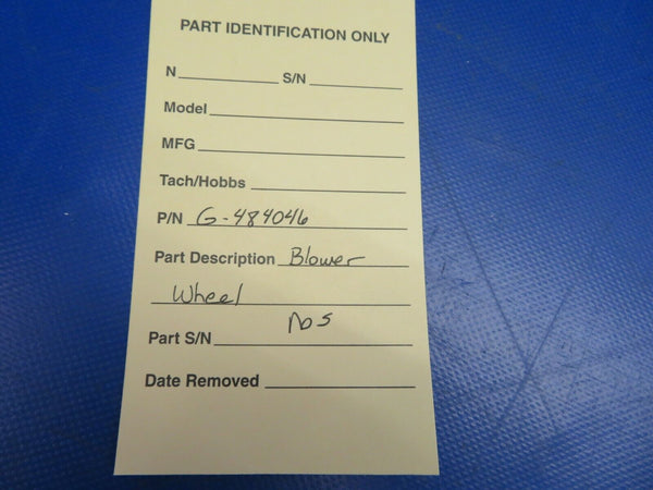 Blower Fan / Wheel Replacement Metal NOS P/N G-484046 (0720-557)