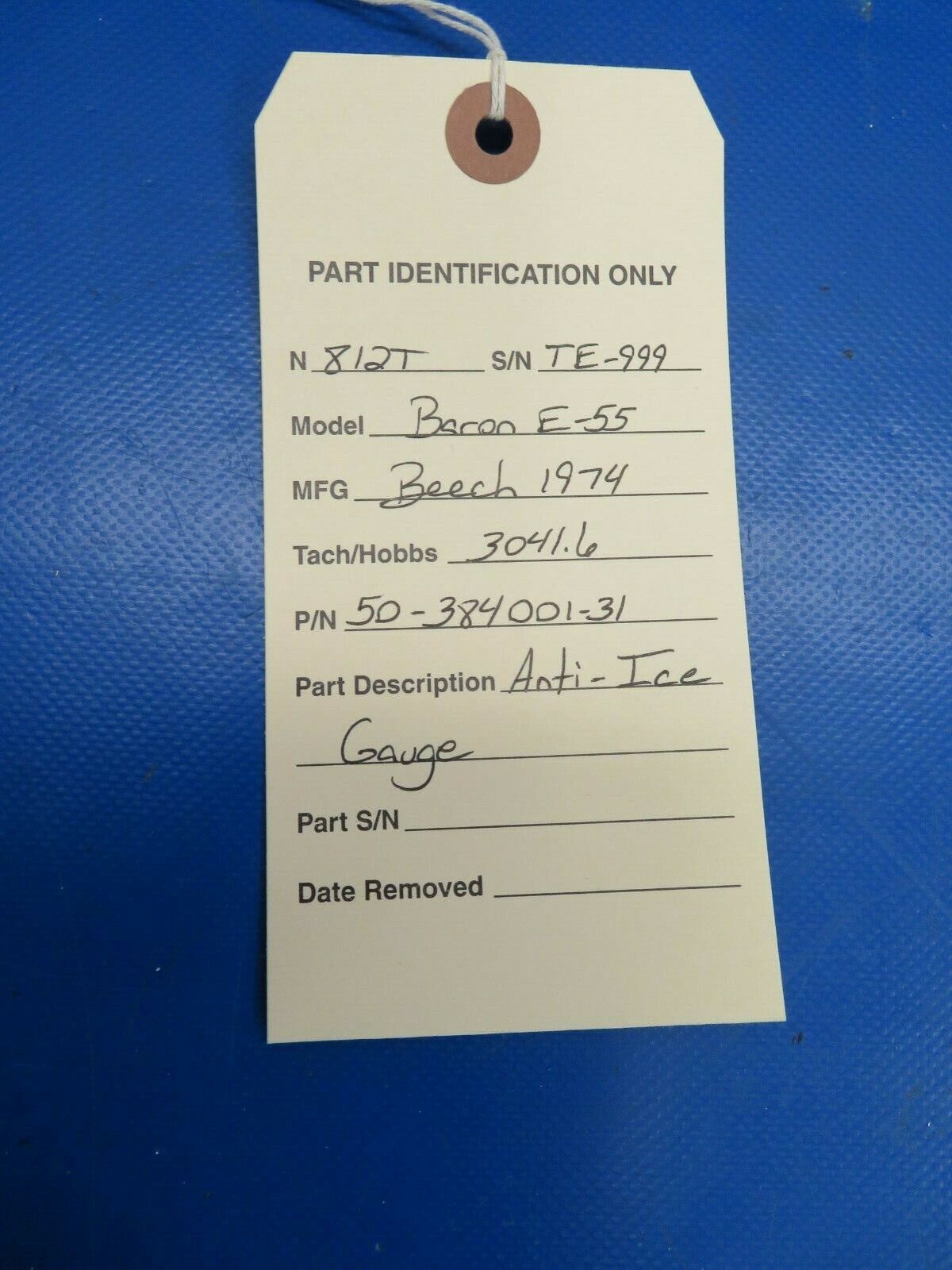 Beech Baron E-55 Ideal Precision Anti Ice Gauge P/N 50-384001-31 (0120-123)