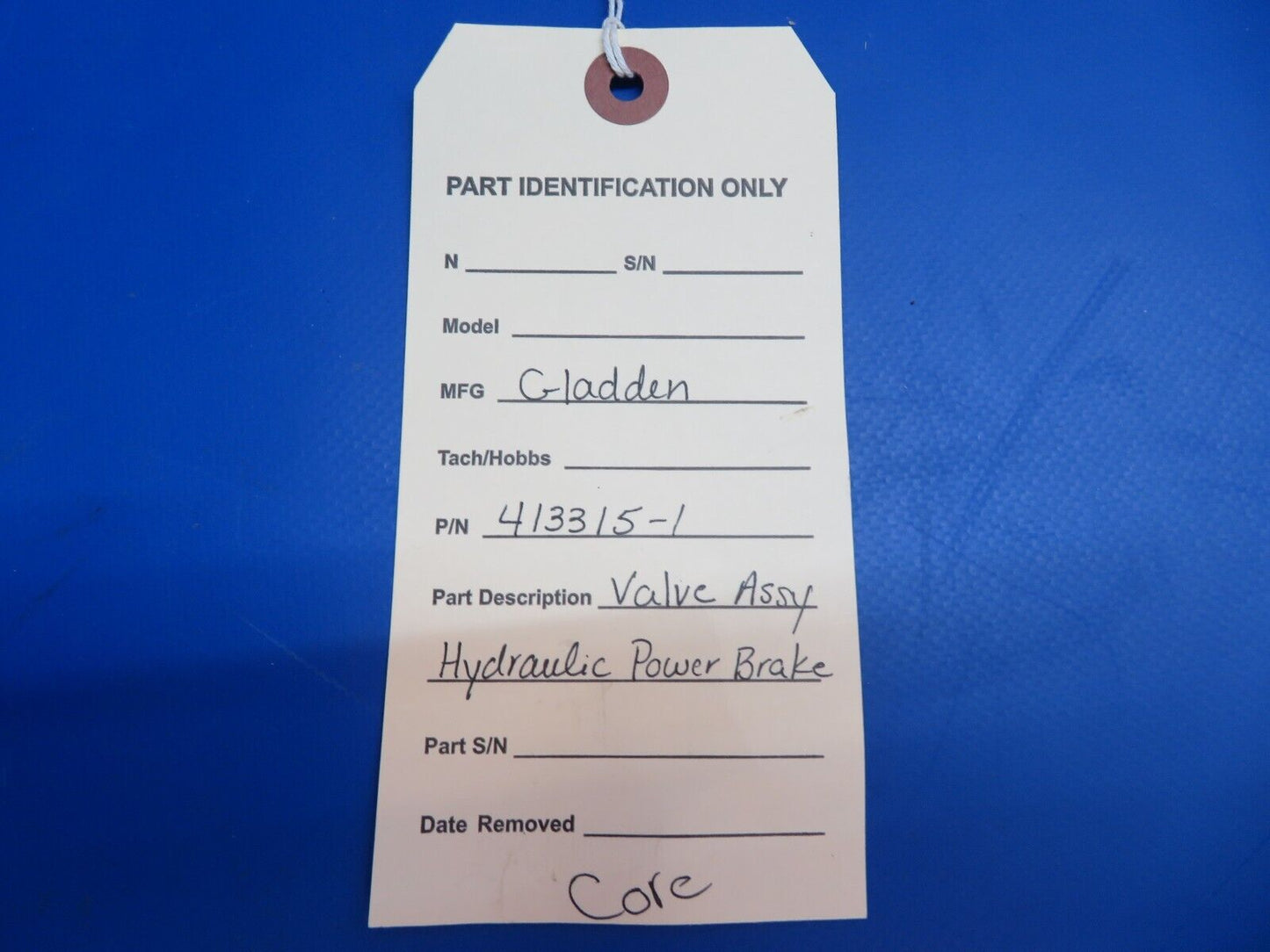 Gladden Valve Assy Hydraulic Power Brake P/N 413315-1 CORE (1022-546)