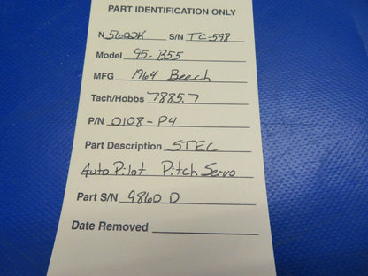 S-TEC Autopilot Pitch Servo P/N 0108-P4 FOR PARTS / CORE (0620-506)