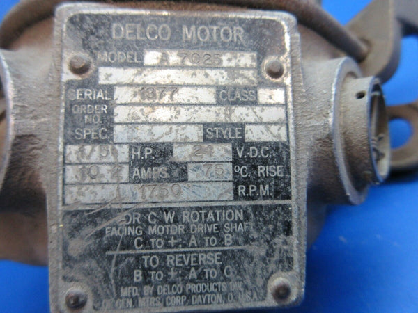 Delco 24V Motor P/N A7025 CORE (1123-733)