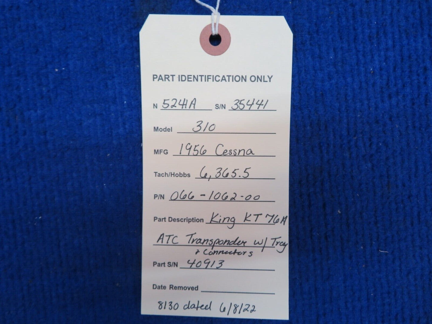 King KT 76A ATC Transponder w/ Tray w/ 8130 P/N 066-1062-00 (0622-841)