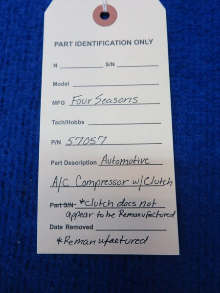 Four Seasons Automotive A/C Compressor w/Clutch P/N 57057 RMFD (0722-490)