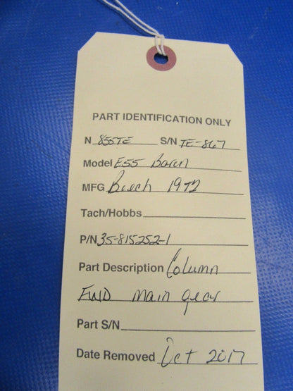 Beech Baron E55 Column FWD Main Gear P/N 35-815252-1 (1117-107)