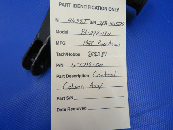 Piper PA-28R-180 Arrow Control Column P/N 67219-00, 67219-000 (0621-917)