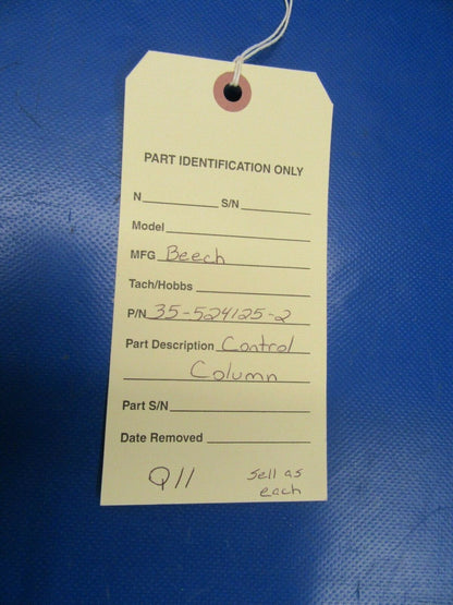 Beech Bonanza Baron Hangar Control Column P/N 35-524125-2 NOS (0419-125)