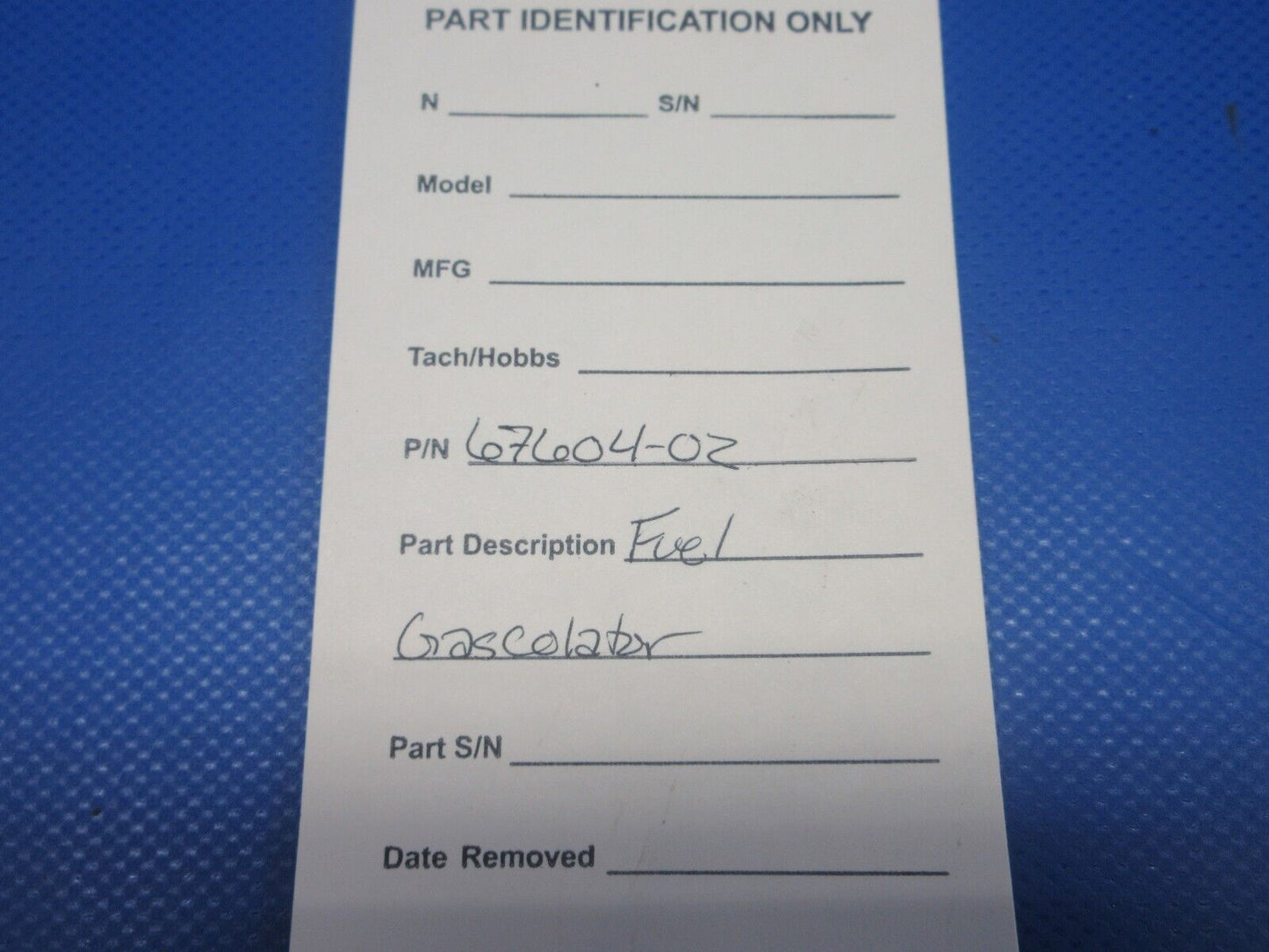 Piper Fuel Gascolator P/N 67604-02 (0224-1087)