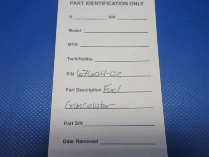 Piper Fuel Gascolator P/N 67604-02 (0224-1087)