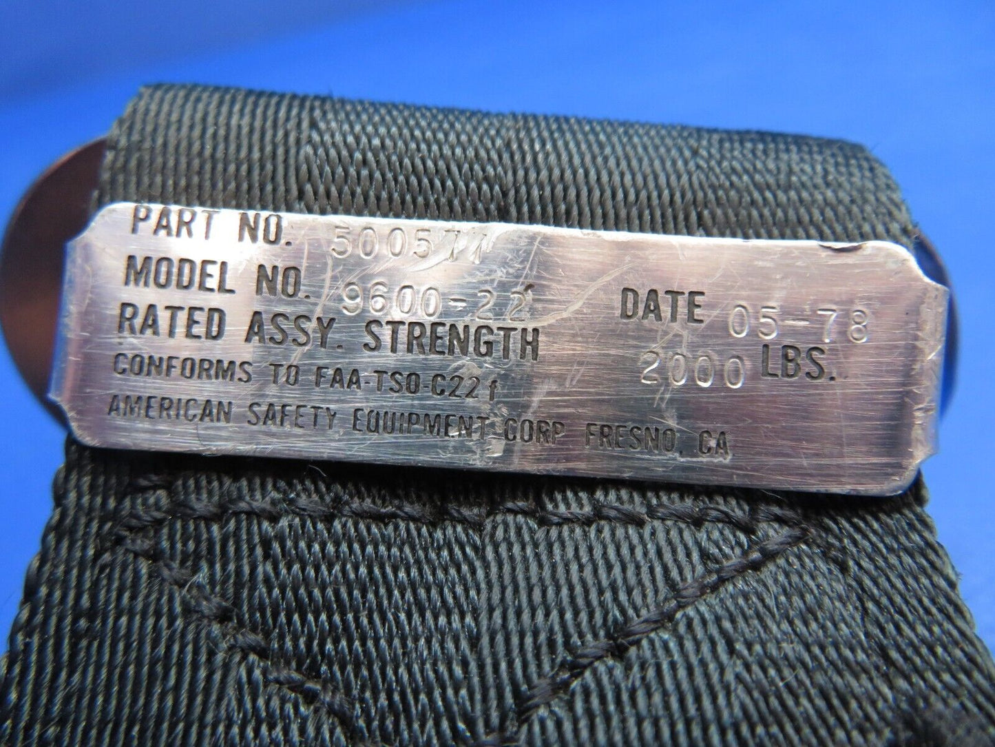Piper PA-34-200T Seneca II FWD Lap Belt American Safety P/N 500577 (0223-932)