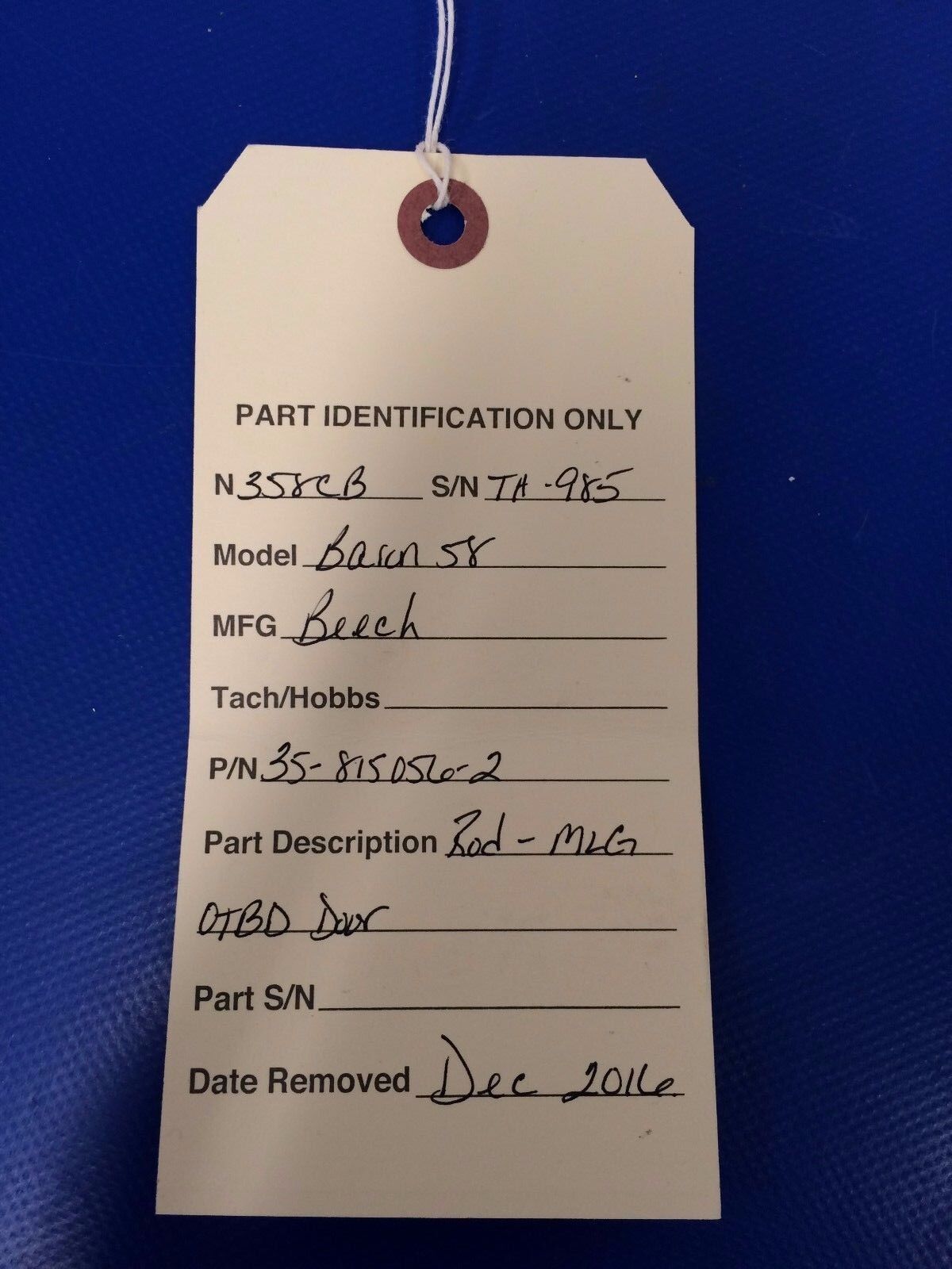 Beech Baron C55, E55, 58 Rod Assy Main Gear Door OTBD P/N 35-815056 (0217-11)
