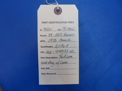 Beech 95-B55 Baron Tail Cone Weld Assy w/ Cover P/N 002-440033-41 (0623-104)