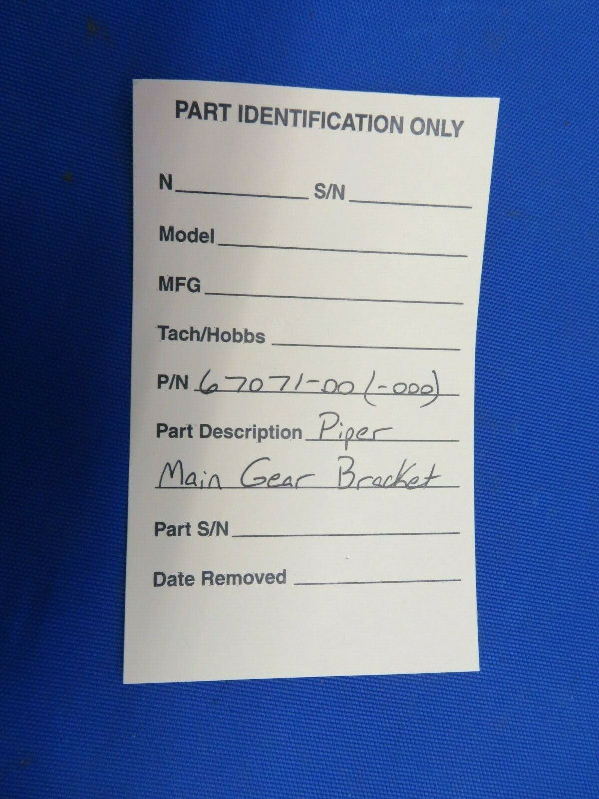 Piper Main Gear Cylinder Bracket P/N 67071-00 (1120-138)