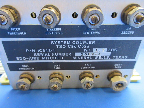 Beech 95-B55 Edo-Aire Mitchell System Coupler w/ Bracket P/N IC543-1 (0523-1151)