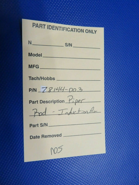 Piper Rod Induction Air P/N 78144-003 NOS (1120-398)