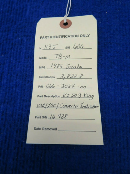 King KI 203 King Indicator P/N 066-3034-00 w/ Warranty (0422-414)