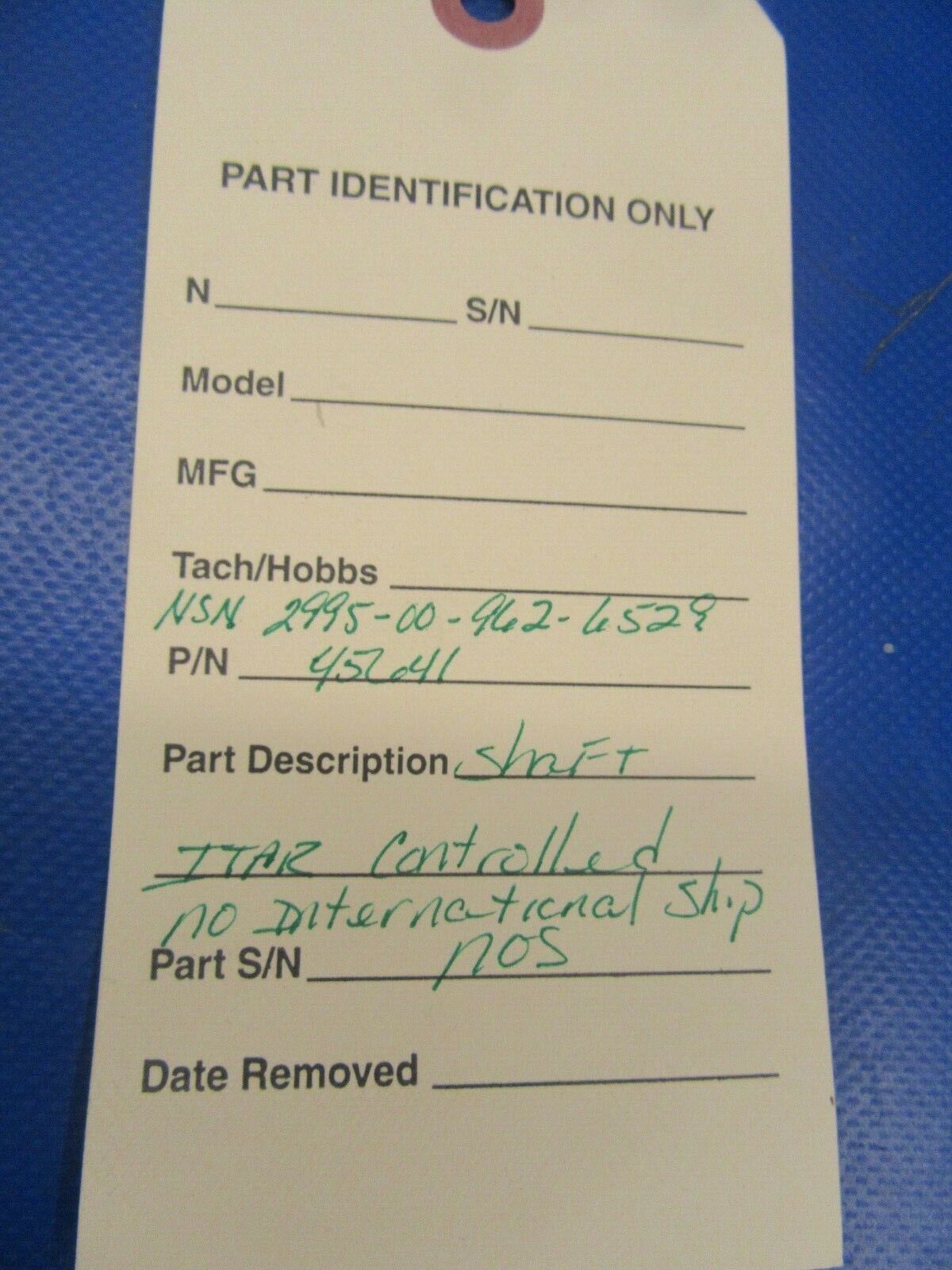 Output Shaft ITAR Controlled 45641, 2995-00-962-6529 (0419-207)