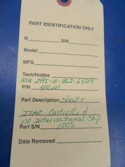 Output Shaft ITAR Controlled 45641, 2995-00-962-6529 (0419-207)