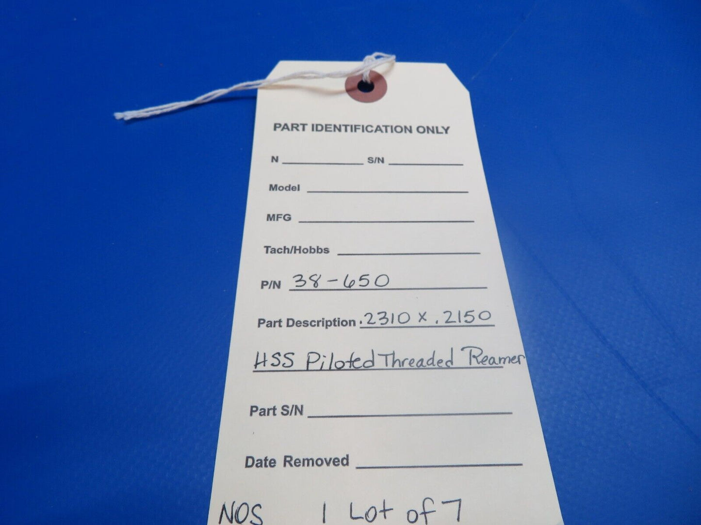 .2310 X .2150 HSS Piloted Threaded Reamer P/N 38-650 LOT OF 7 NOS (1022-519)