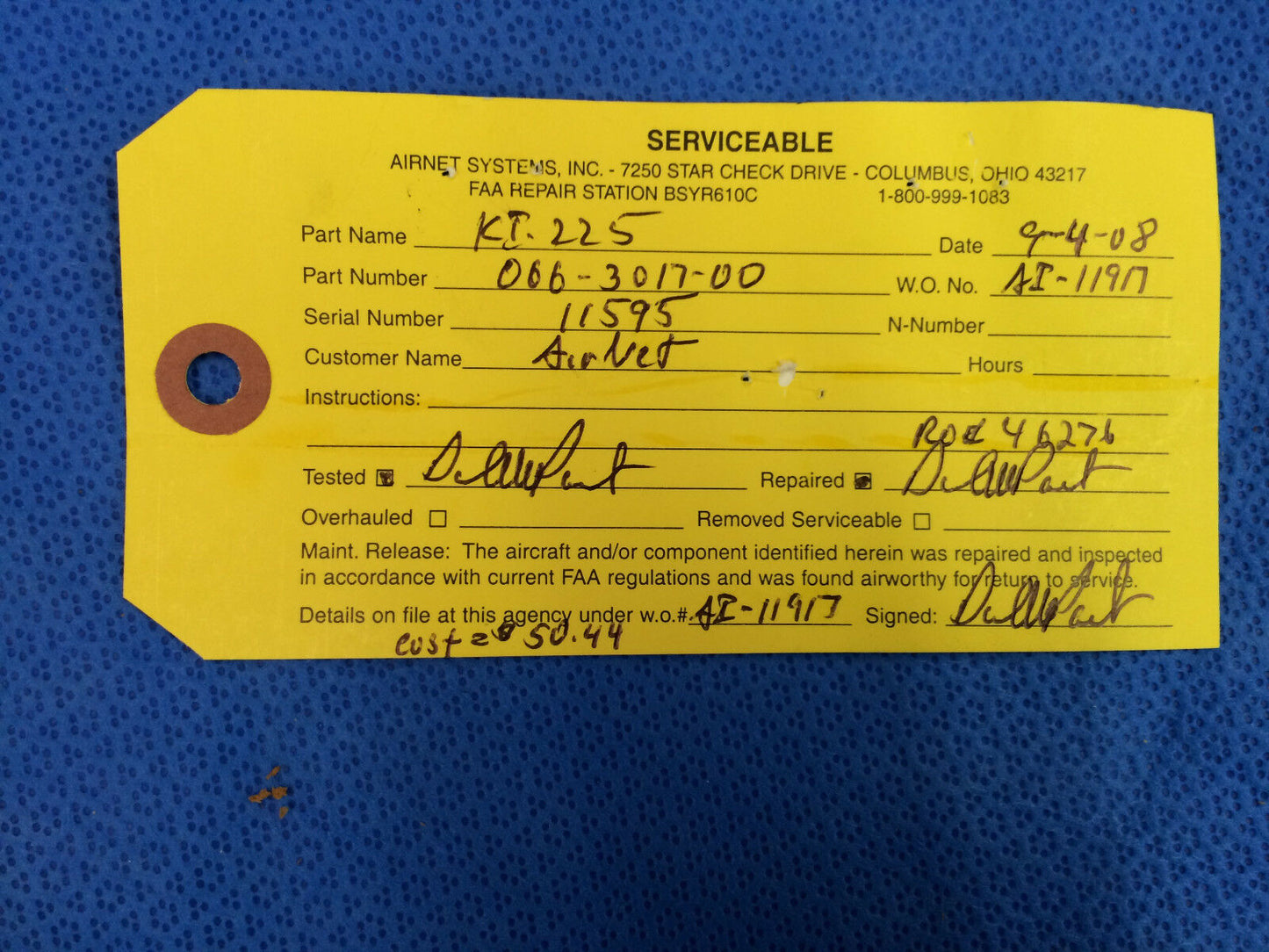 King KI-225 ADF Indicator P/N 066-3017-00  (1015-168)