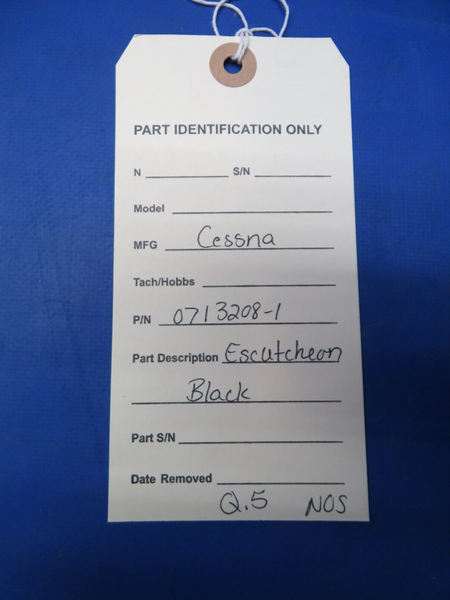 Cessna Escutcheon Black P/N 0713208-1 NOS (1023-219)