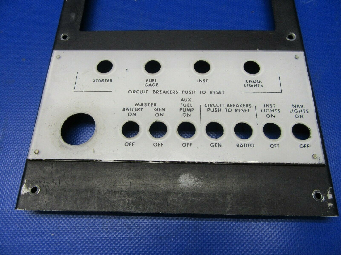 Brantly B-2B 1964 Helicopter Instrument Panel / Circuit Breaker Cover (0521-630