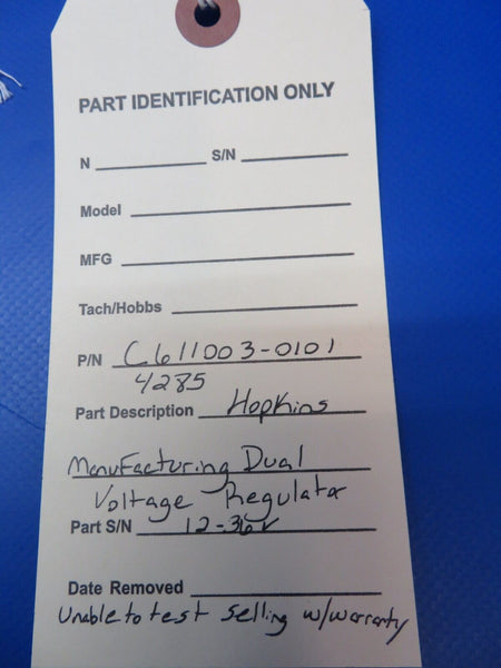 Hopkins Manufacturing Dual Voltage Regulator P/N C611003-0101 (1122-324)
