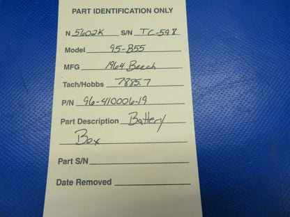 1964 Beech Baron 95-B55 Battery Box P/N 96-410006-19 (0620-565)