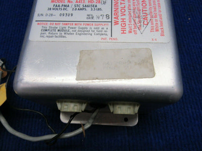 Whelen A413, HD-28 Strobe Light Power Supply STC SA615EA 28V (1121-587)