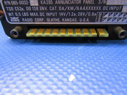 King KA 285 Annunciator Panel 14V-28V P/N 065-0032-01 (0321-495)