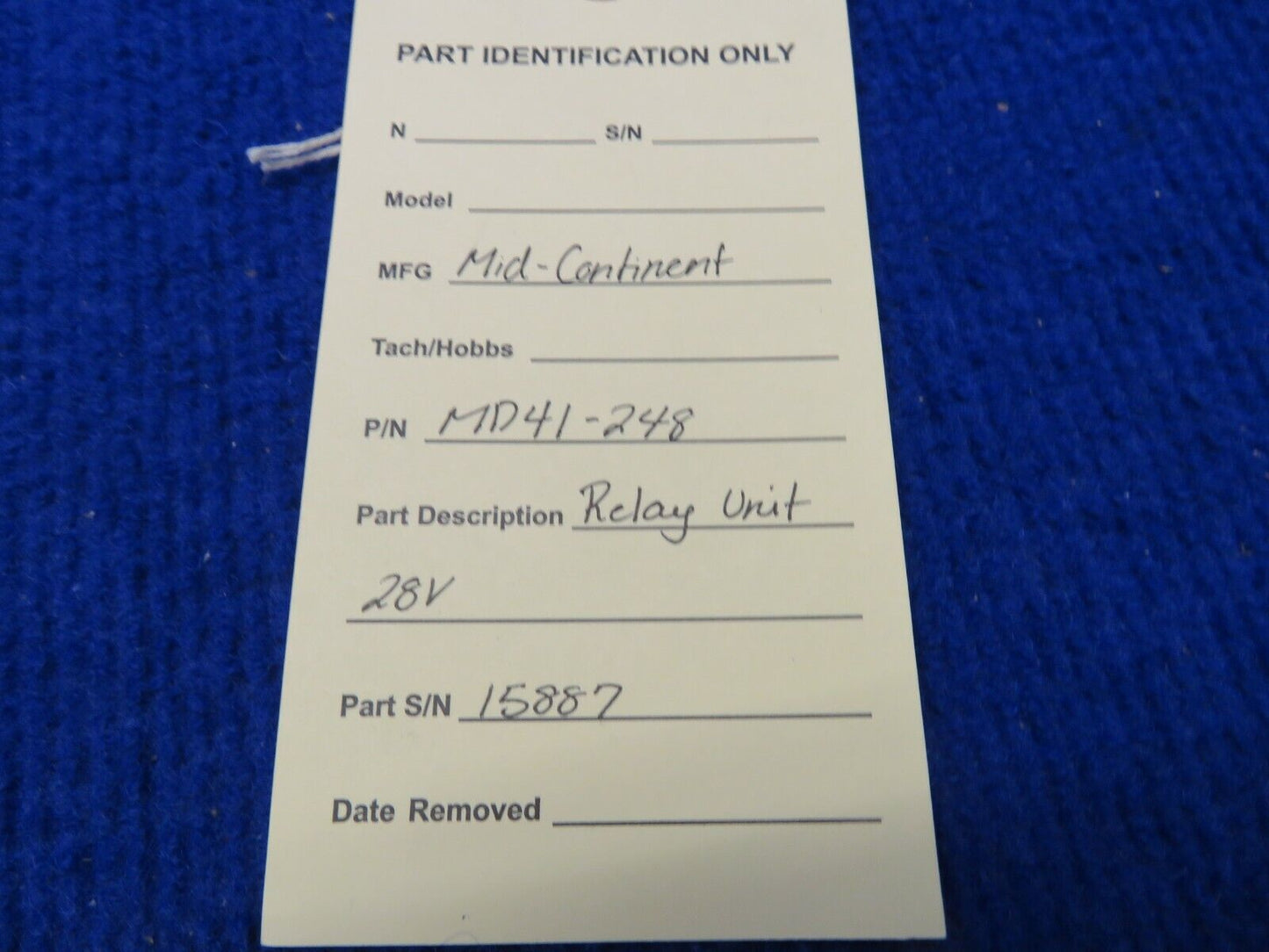 Mid-Continent Relay Unit 28V P/N MD41-248 (0322-342)