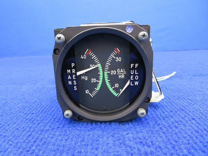 Mid Continent Manifold Pressure / Fuel Flow Ind. Lighted P/N S3374-1 (1221-20)