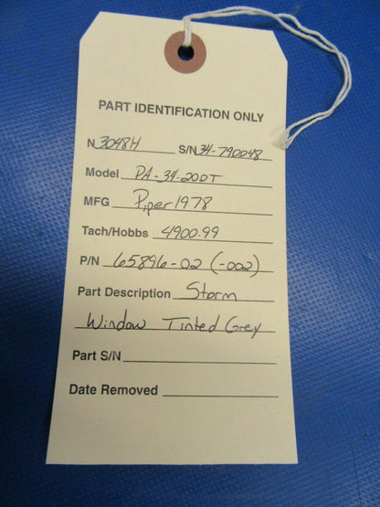 Piper PA-24-200T Seneca II Storm Window Grey Tint P/N 65896-02 (1119-147)