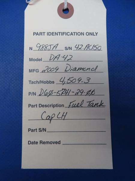Diamond DA-42 Left Hand Fuel Tank Cap P/N  D60-5741-29-00 (0623-384)