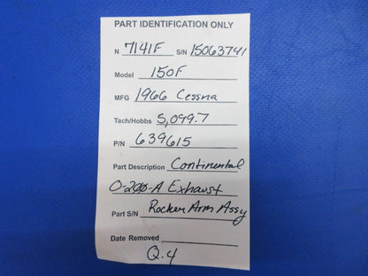 Continental O-200A Exhaust Rocker Arm Assy P/N 639615 (0723-294)