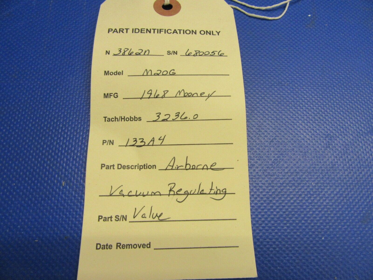 Mooney Airborne Vacuum Regulating Valve P/N 133A4 (0921-365)
