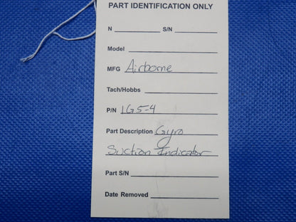 Airborne Gyro Suction Indicator P/N 1G5-4 (0124-1177)