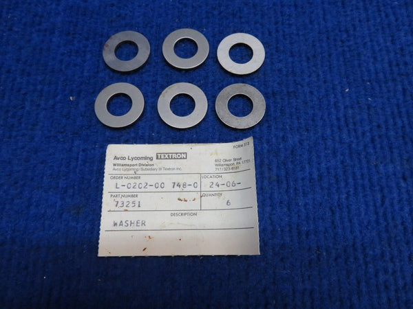 Lycoming Washer-Thrust P/N 73251 LOT OF 6 NOS (0722-44)