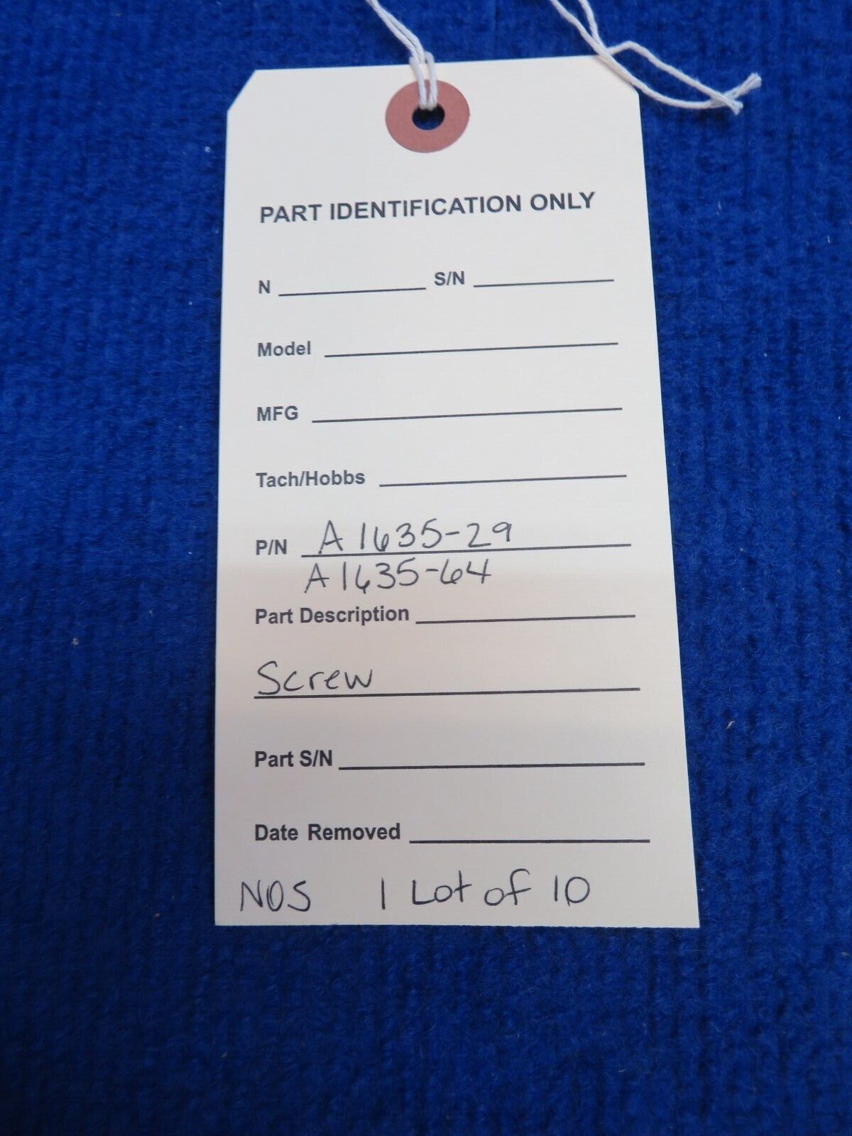 Screw P/N A1635-29, A1635-64 LOT OF 10 NOS (0622-315)