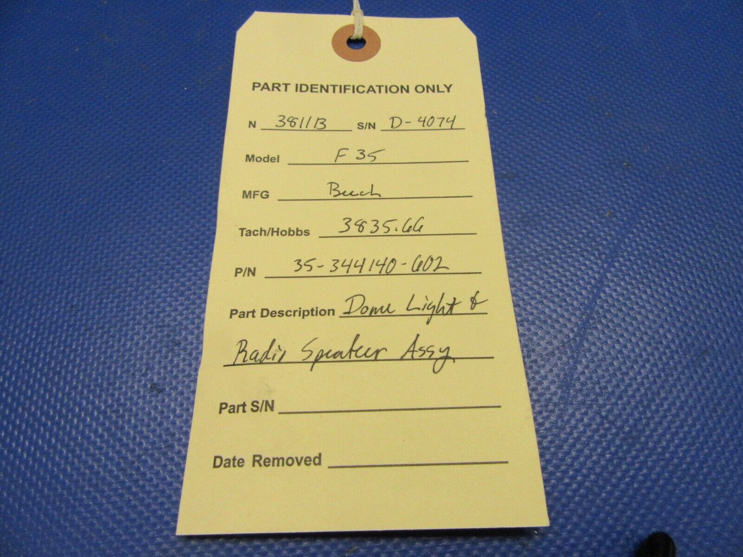 1955 Beech F35 Overhead Dome Light & Radio Speaker P/N 35-344140-602 (1021-398)