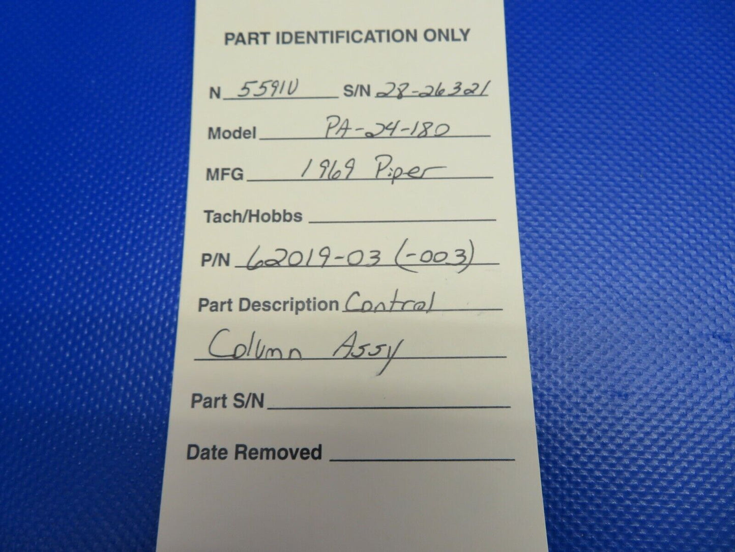 Piper PA-28-140 Control Column Assy P/N 62019-03 (1220-444)