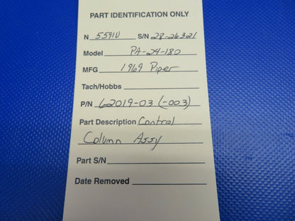 Piper PA-28-140 Control Column Assy P/N 62019-03 (1220-444)
